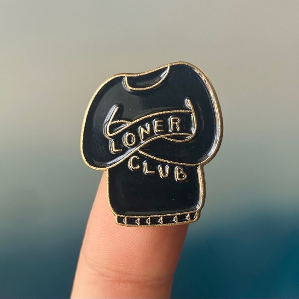 Loner Club Black Tee Enamel Pin/ Brooch Lapel
